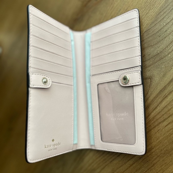 Kate Spade New York Staci Large Slim Bifold Wallet In Chalk Pink - Picture 4 of 4